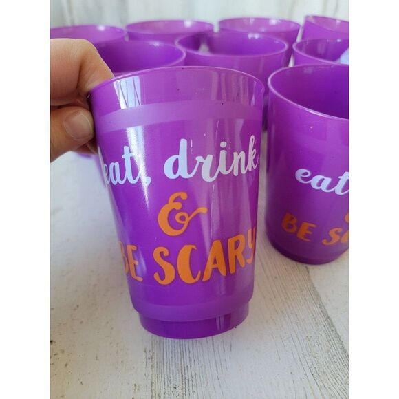 Eat Drink be scary Halloween party cup set decor - Picture 2 of 7